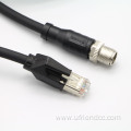 M12 Connector to RJ45/8P8C Industrial Ethernet CAT6A Cable
